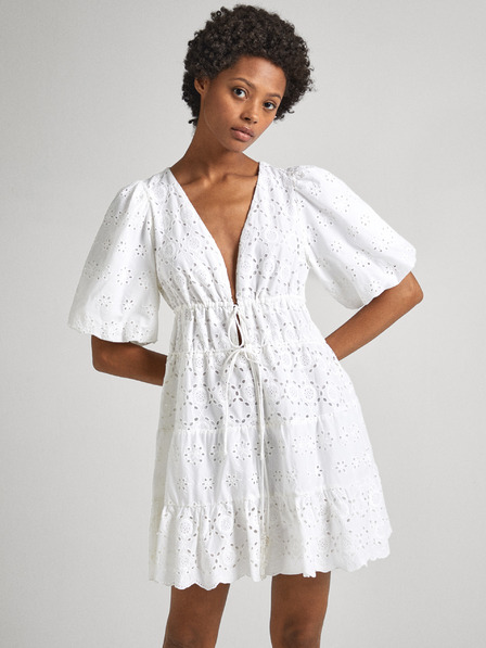 Pepe Jeans Weißes Pepe Jeans Delia Damenkleid
