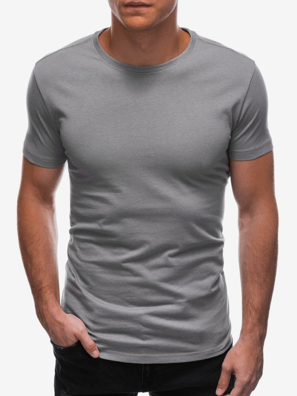 Edoti Graues Herren Basic-T-Shirt Edoti