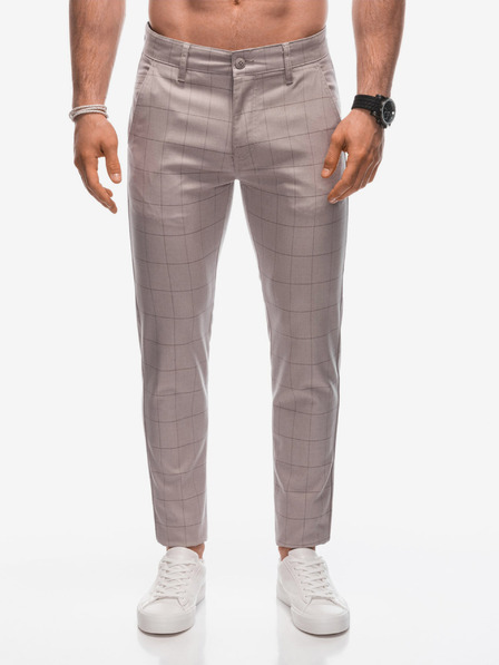 Edoti Beigefarbene Herren Chino-Hose Edoti
