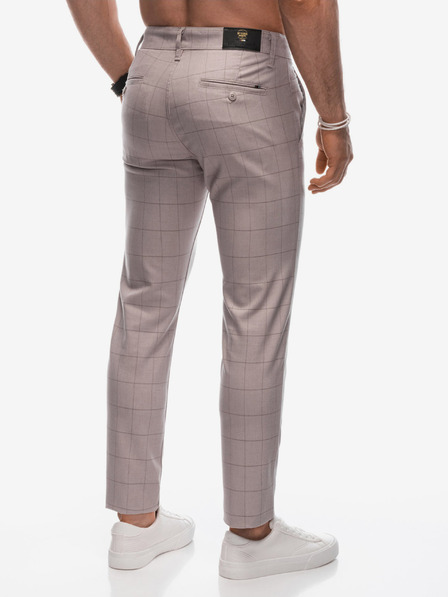 Edoti Beigefarbene Herren Chino-Hose Edoti