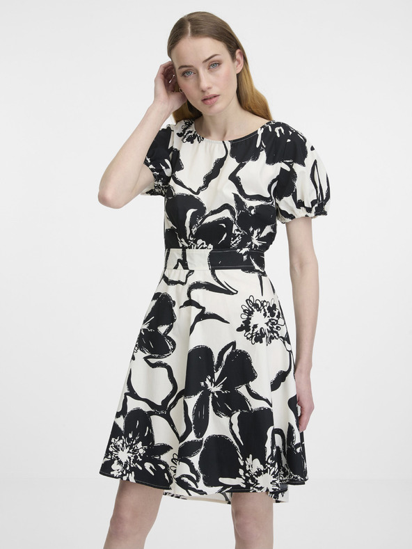 Orsay Schwarzes gemustertes Damenkleid ORSAY