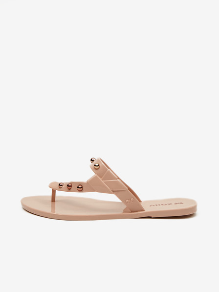 Zaxy Spike Thong Nude Flip-Flops