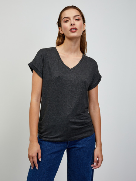 ZOOT.lab Dunkelgraues Damen geglühtes Basic-T-Shirt ZOOT.lab Adriana 4