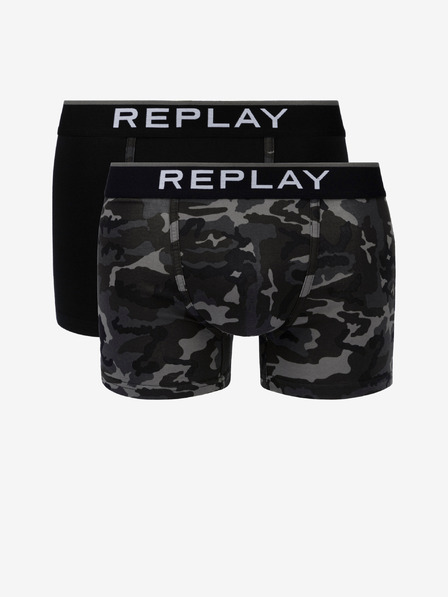 Replay Zweier-Set Boxershorts in schwarz Replay