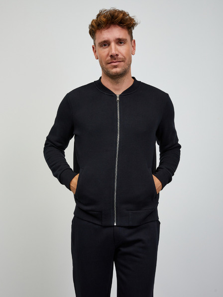 ZOOT.lab Schwarzer Herren-Basic-Kapuzenpullover mit Reißverschluss ZOOT.lab Keanu