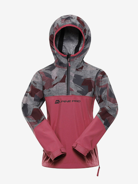 ALPINE PRO Graue und rosa Kinderjacke ALPINE PRO GIBBO