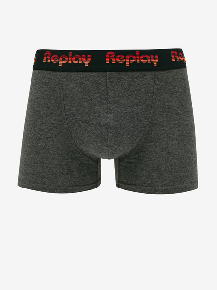 Replay Zweier-Set Herren-Boxersocken in Schwarz und Dunkelgrau Replay