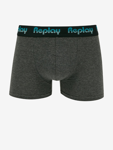 Replay Zweier-Set Herren-Boxersocken in Schwarz und Dunkelgrau Replay