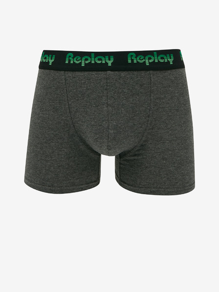 Replay Zweier-Set Herren-Boxersocken in Schwarz und Dunkelgrau Replay