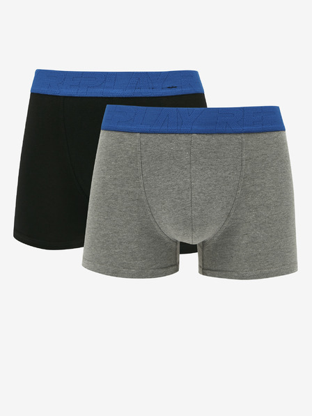 Replay Zweier-Set Herren-Boxershorts in schwarz und grau Replay