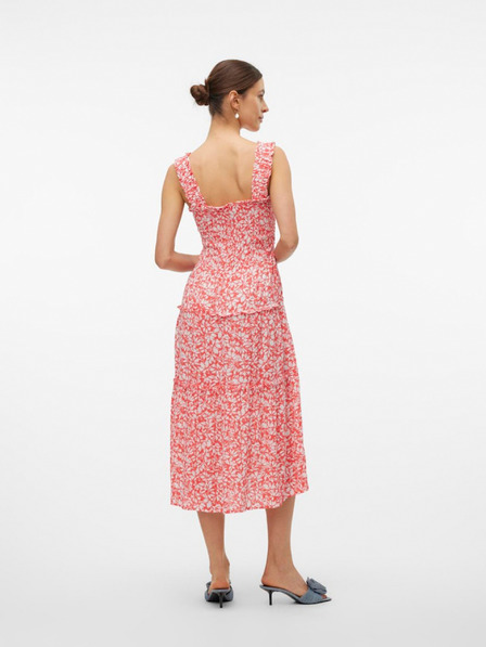 Vero Moda Rot-weißes Midikleid Vero Moda Menny